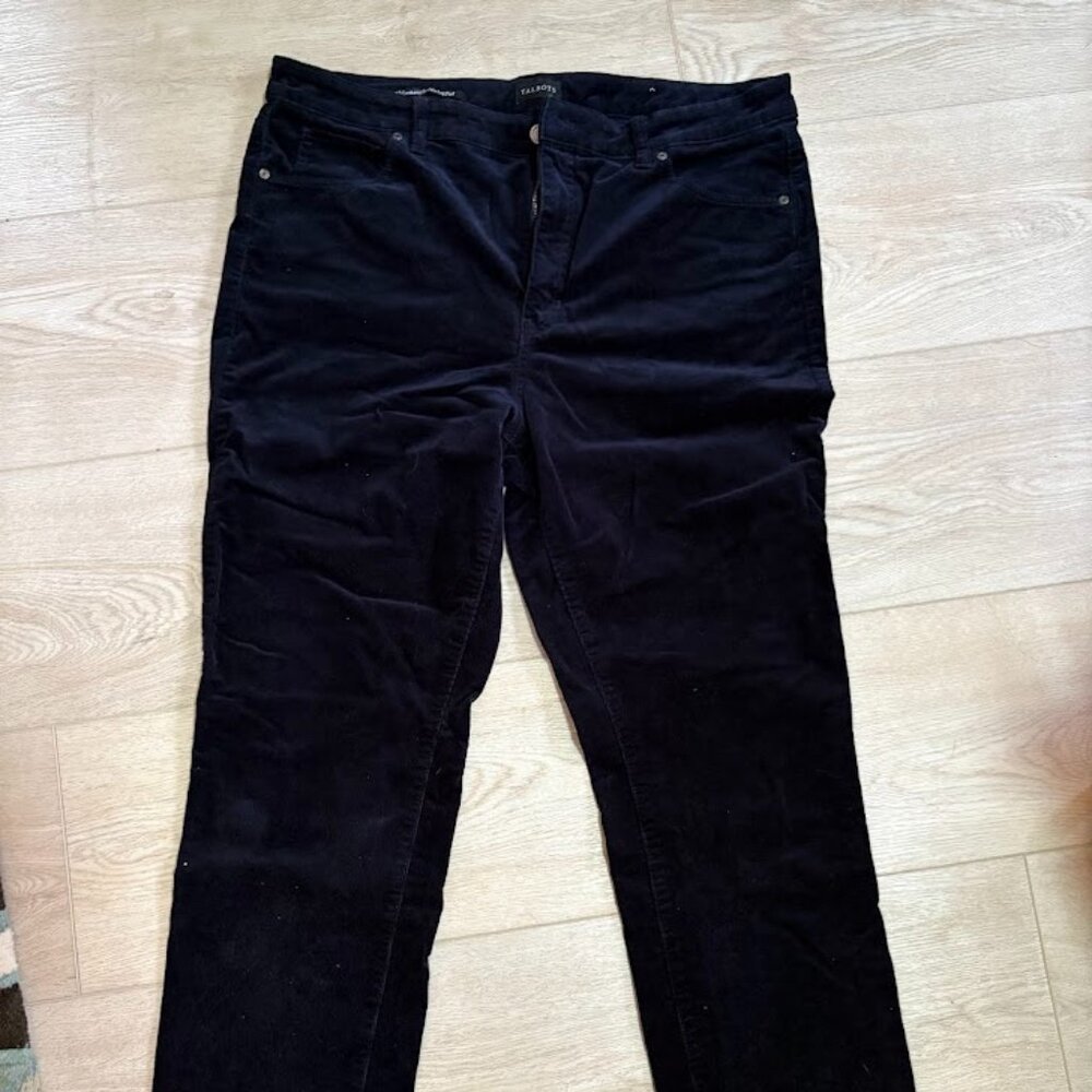 Talbots navy straight leg stretch corduroy - 16